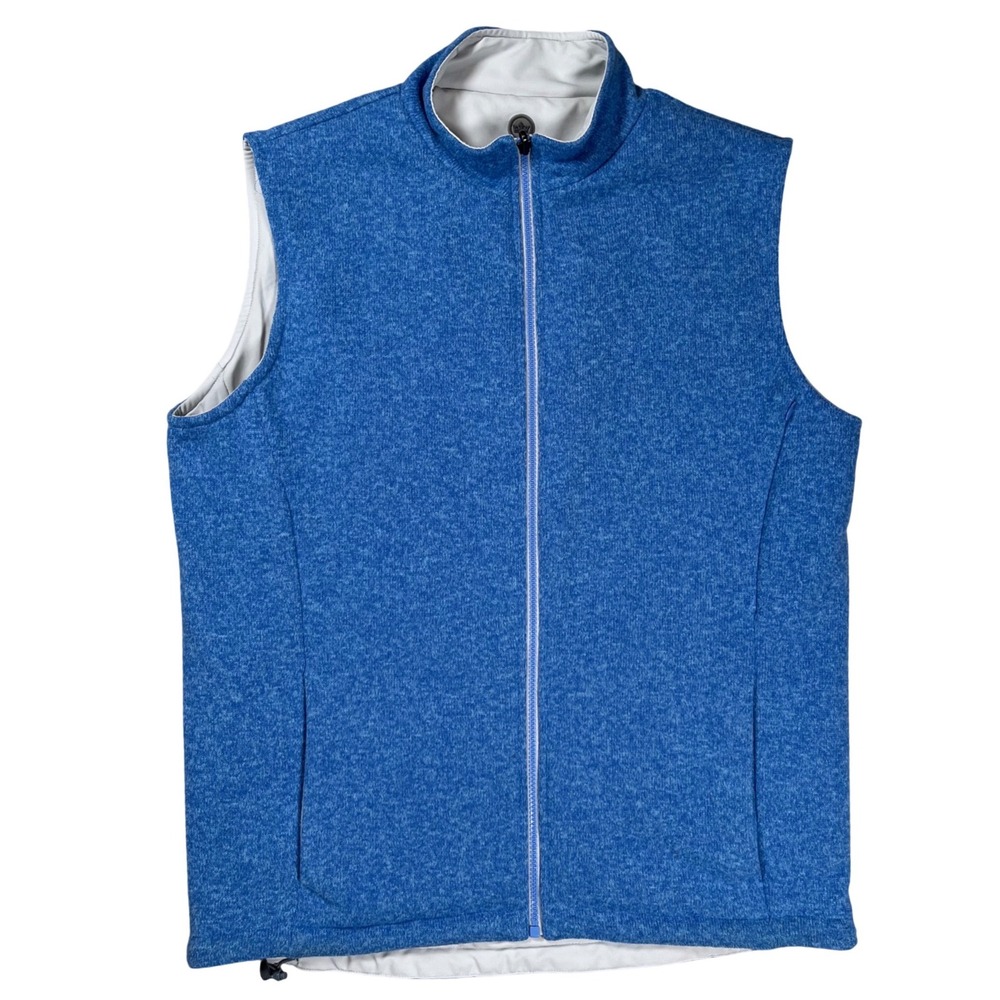 Peter Millar Reversible Vest Mens Medium Blue Grey Crown Sport Golf Full Zip